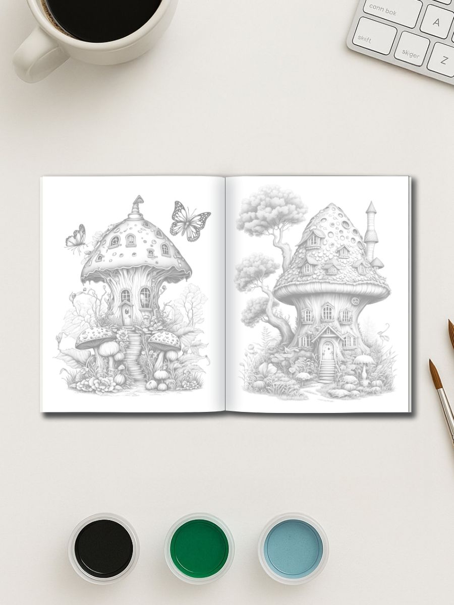 Mushroom Cottage Magic – 75 Whimsical House Pages - Image 3
