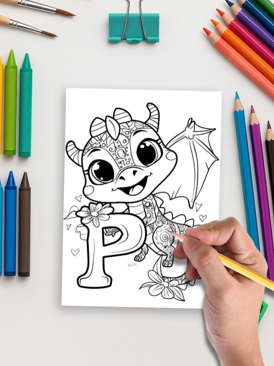 Dragon ABC – 36 Alphabet & Number Pages with Dragons - Image 4